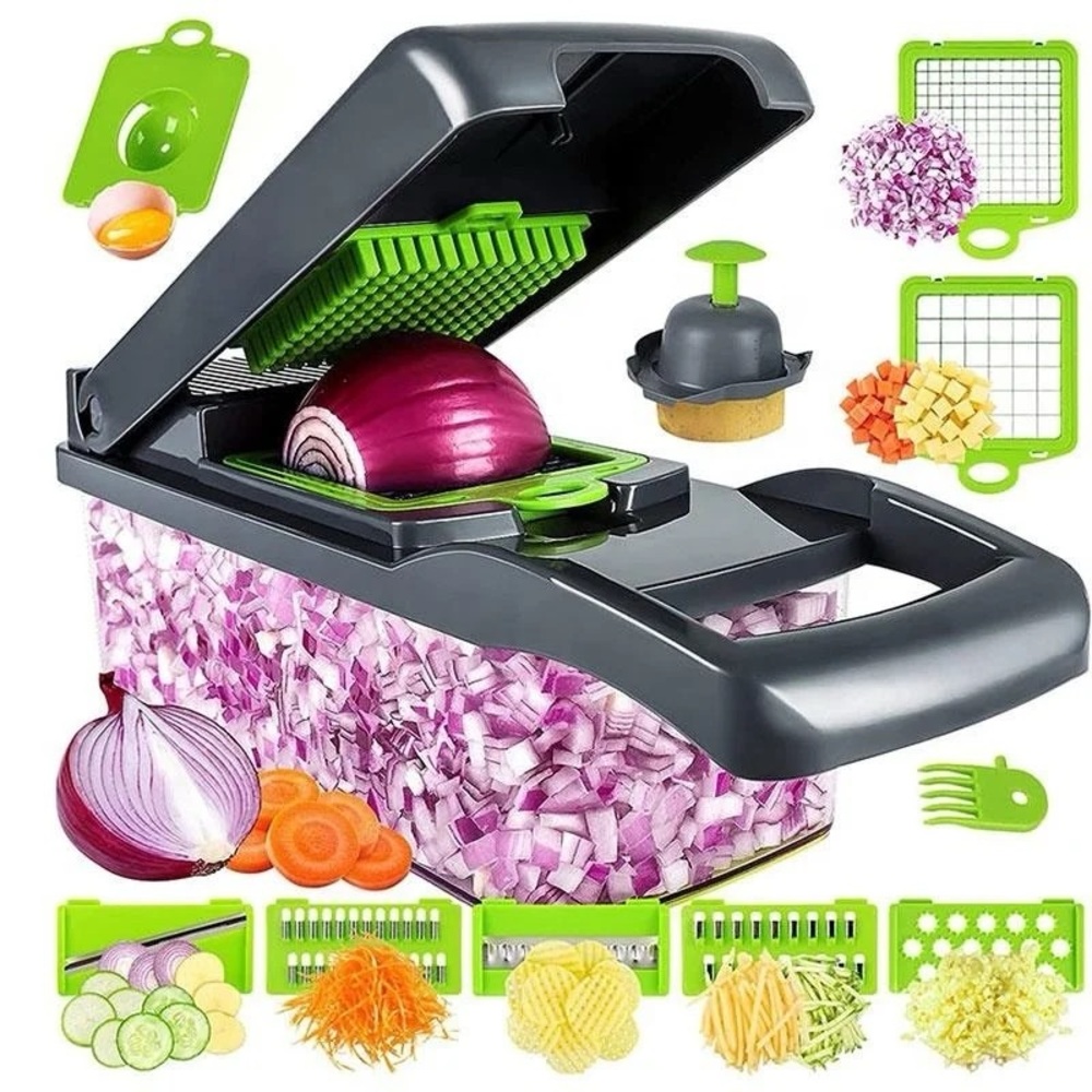 Multi Mandoline Slicer Vegetable Cutter with 7 Blades And Strainer
